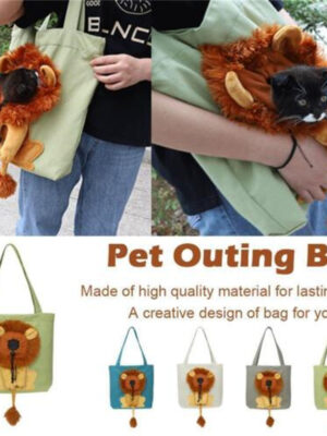 Soft Pet Carriers Lion Design Portable Breathable Bag Cat Dog Carrier Bags Outgoing Travel Pets Handbag With Safety Zippers