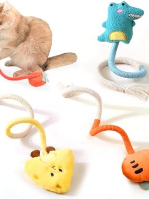 Sisal Rope Cat Toys Safe Catnip Toys Without Wire Cat Toys For Bored Indoor Cats Dental Kitty Chew Toys With Silvervine Gall Fruit,Bite-Resistant Teeth Clean Chew Cat Toy,kitty Toys