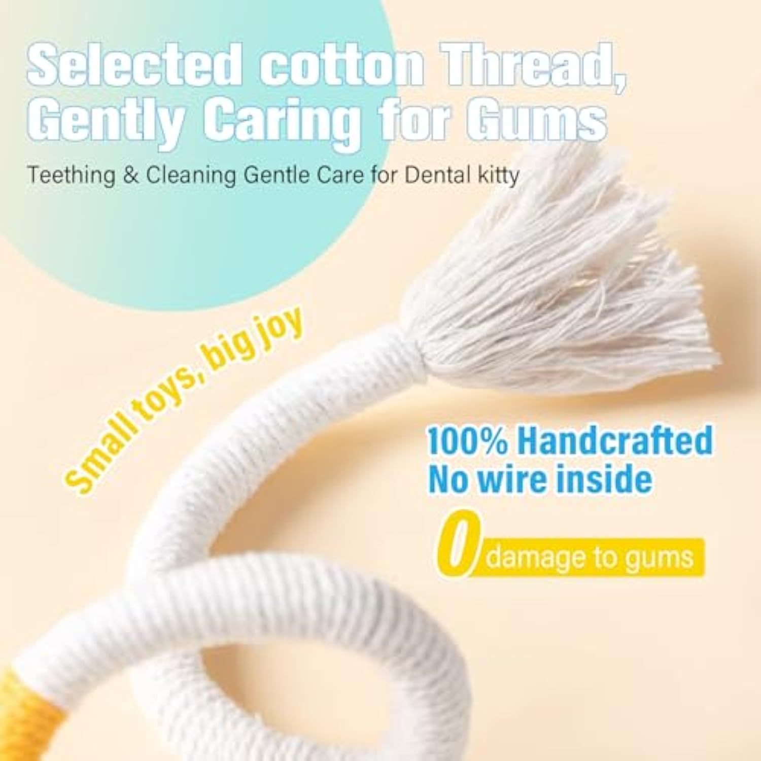 Sisal Rope Cat Toys Safe Catnip Toys Without Wire Cat Toys For Bored Indoor Cats Dental Kitty Chew Toys With Silvervine Gall Fruit,Bite-Resistant Teeth Clean Chew Cat Toy,kitty Toys - Image 6