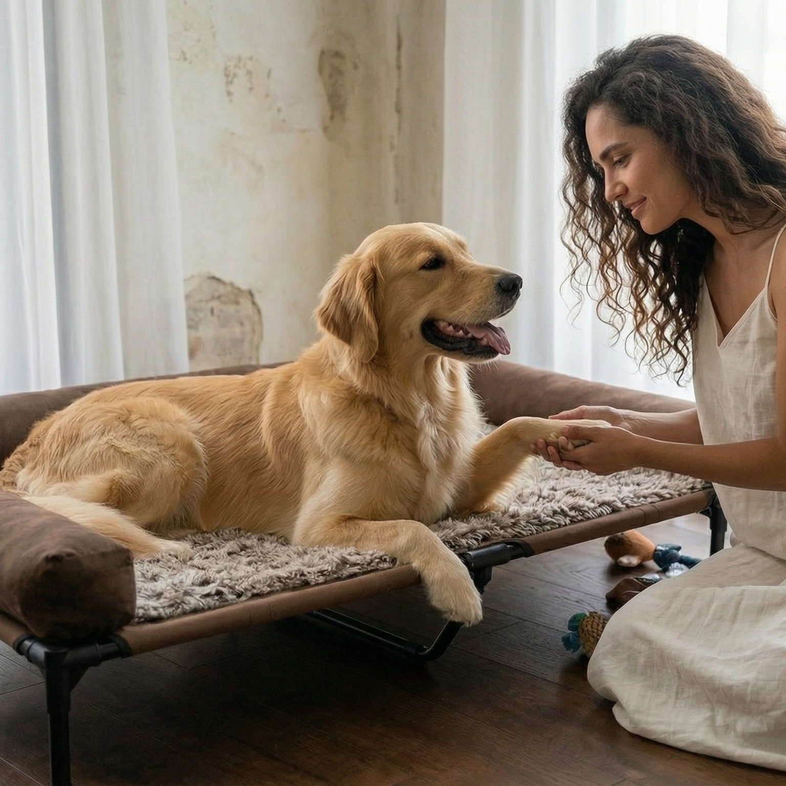 Cosy Cooling Bolster Oxford Elevated Oversized Pet Bed