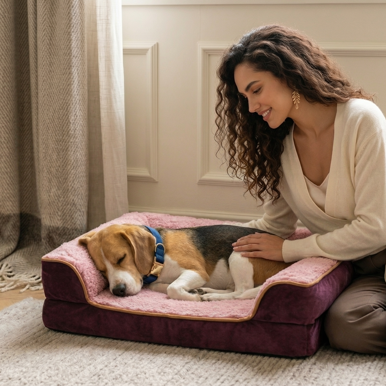 Buckskin Breathable Plush Sofa Pet Bed