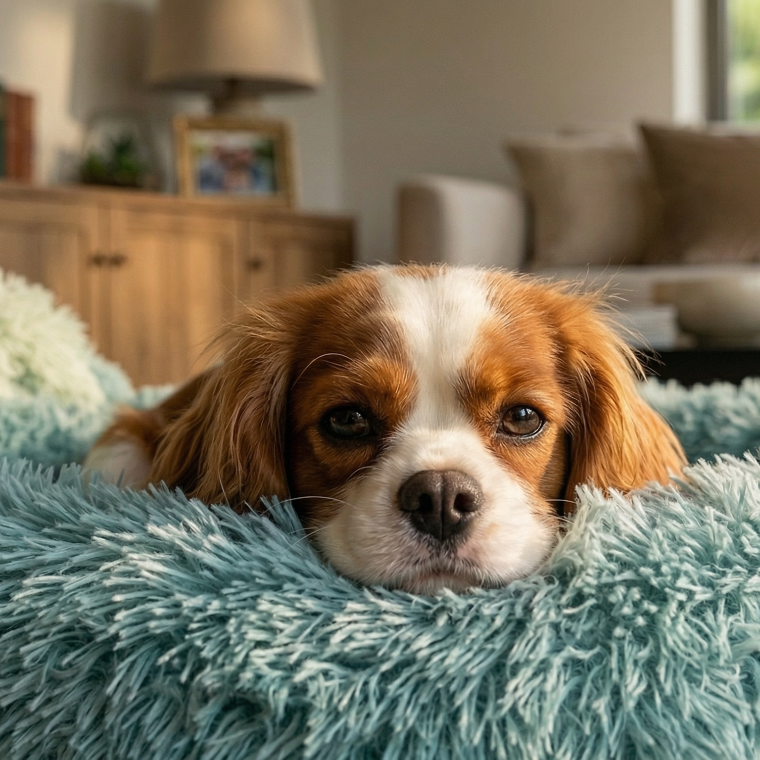 Fluffy Pet Bed with Tail and Ear Design