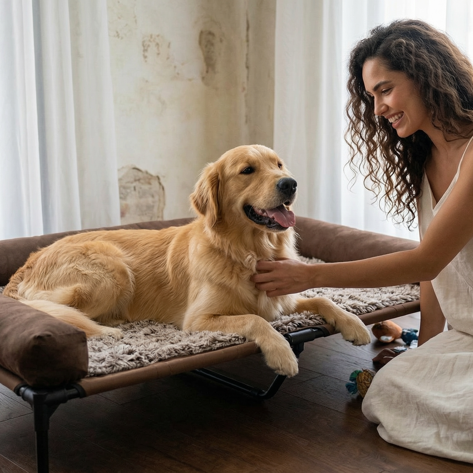 Cosy Cooling Bolster Oxford Elevated Oversized Pet Bed