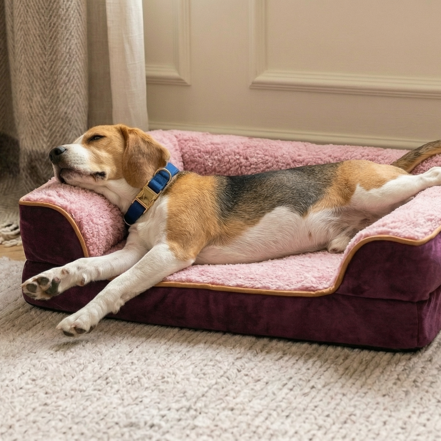 Buckskin Breathable Plush Sofa Pet Bed