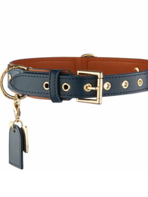 Durable Dual Colour Leather Dog Collar