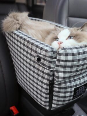 Portable Pet Dog Car Seat Central Control Nonslip Dog Carriers Safe Car Armrest Box Booster Kennel Bed For Small Cat Dog Travel