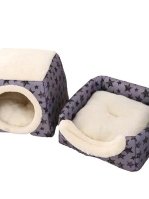 Portable Plush Closed Crate Pet Bed