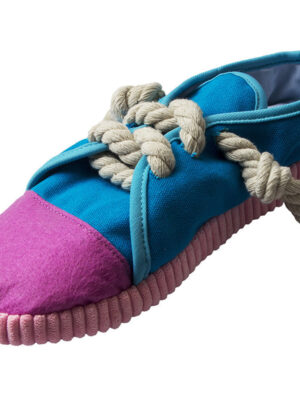 Squeaky Canvas Shoes Chew Toy