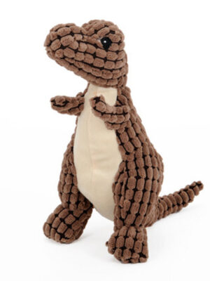 Squeaky Fleece Plush Dinosaur Chew Dog Toy