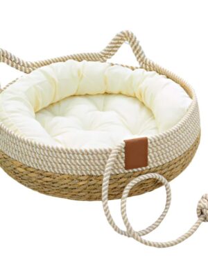 Woven Rattan Pet Bed Scratch Board Warm Pad